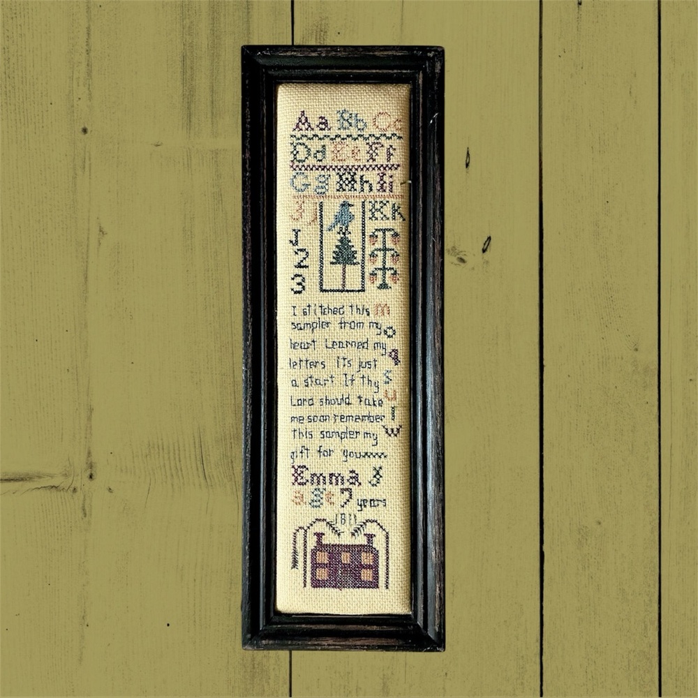 Reproduction Of 1811 Needlepoint Sampler By 7 Year Old Emma Alphabet & Prayer